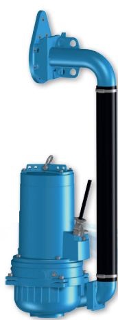 Verticale pompopstelling met slang en bovenwaterkoppeling pompopstelling vertikaal bwk